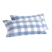 Azari Yarn-Dyed Gingham Washed Cotton Pillowcases (Set of 2)